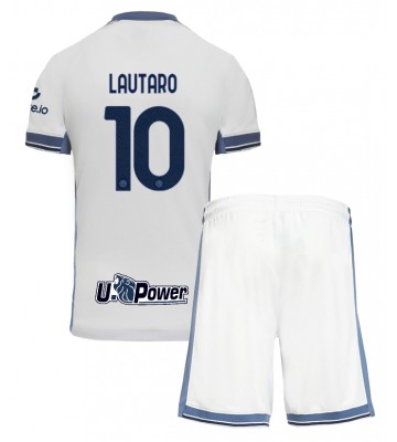 Inter Milan Lautaro Martinez #10 Borta Kläder Barn 2024-25 Kortärmad (+ Korta byxor)